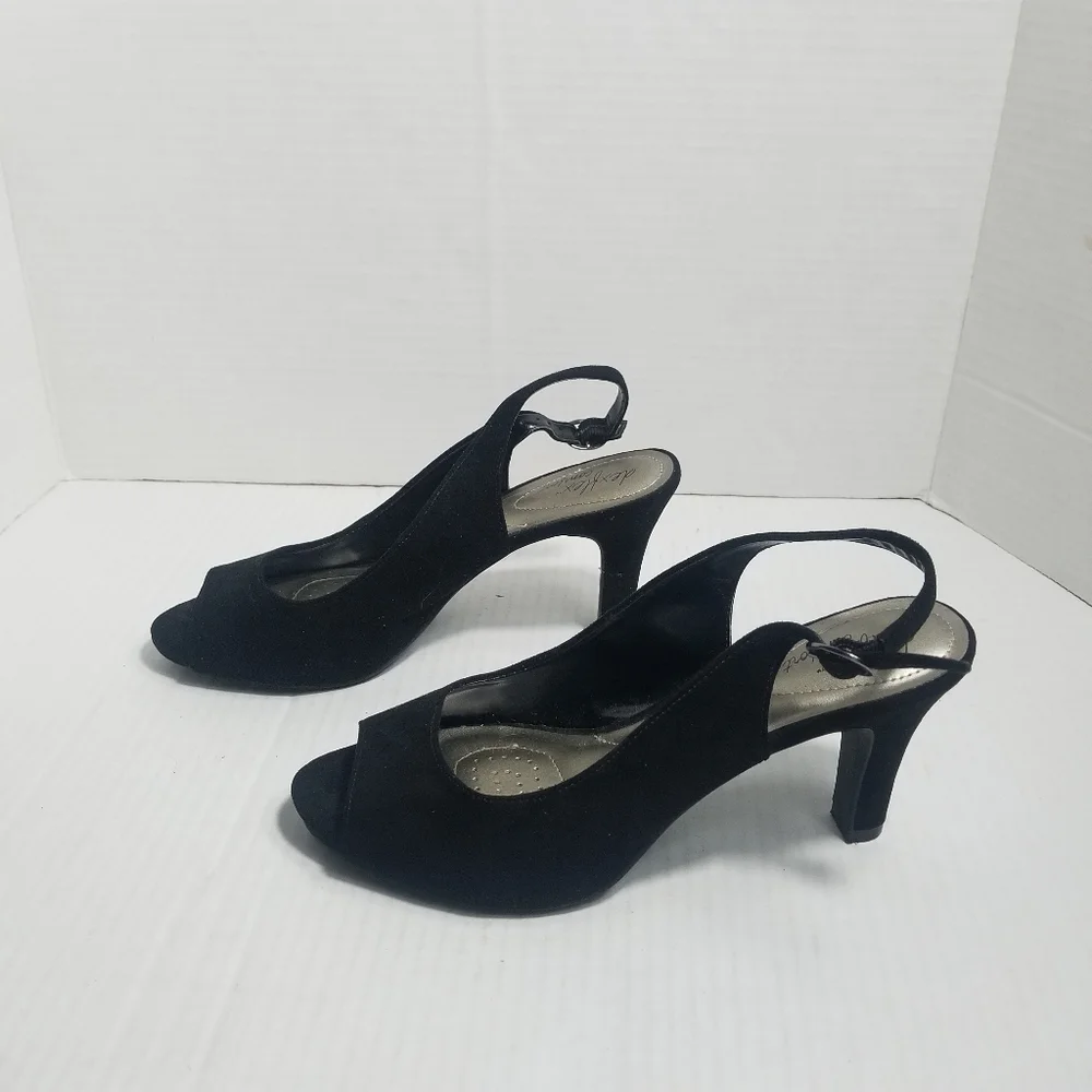 DEXFLEX COMFORT WOMEN'S BLACK SLINGBACK HEELS SIZE 6.5